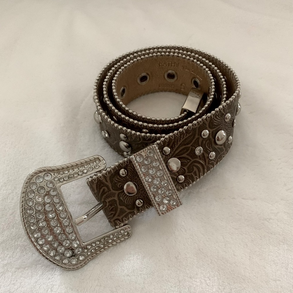 Studded Faux Leather Belt